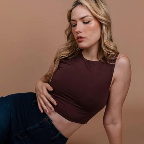 almere Tops - Almere High Neck Contour Tank Top for Women